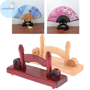Pufangbliss Phong Cách Trung Hoa Tay Gỗ / Lụa / Giấy / Ren Gấp Quạt Đế Trưng Bày Giá Đỡ VN