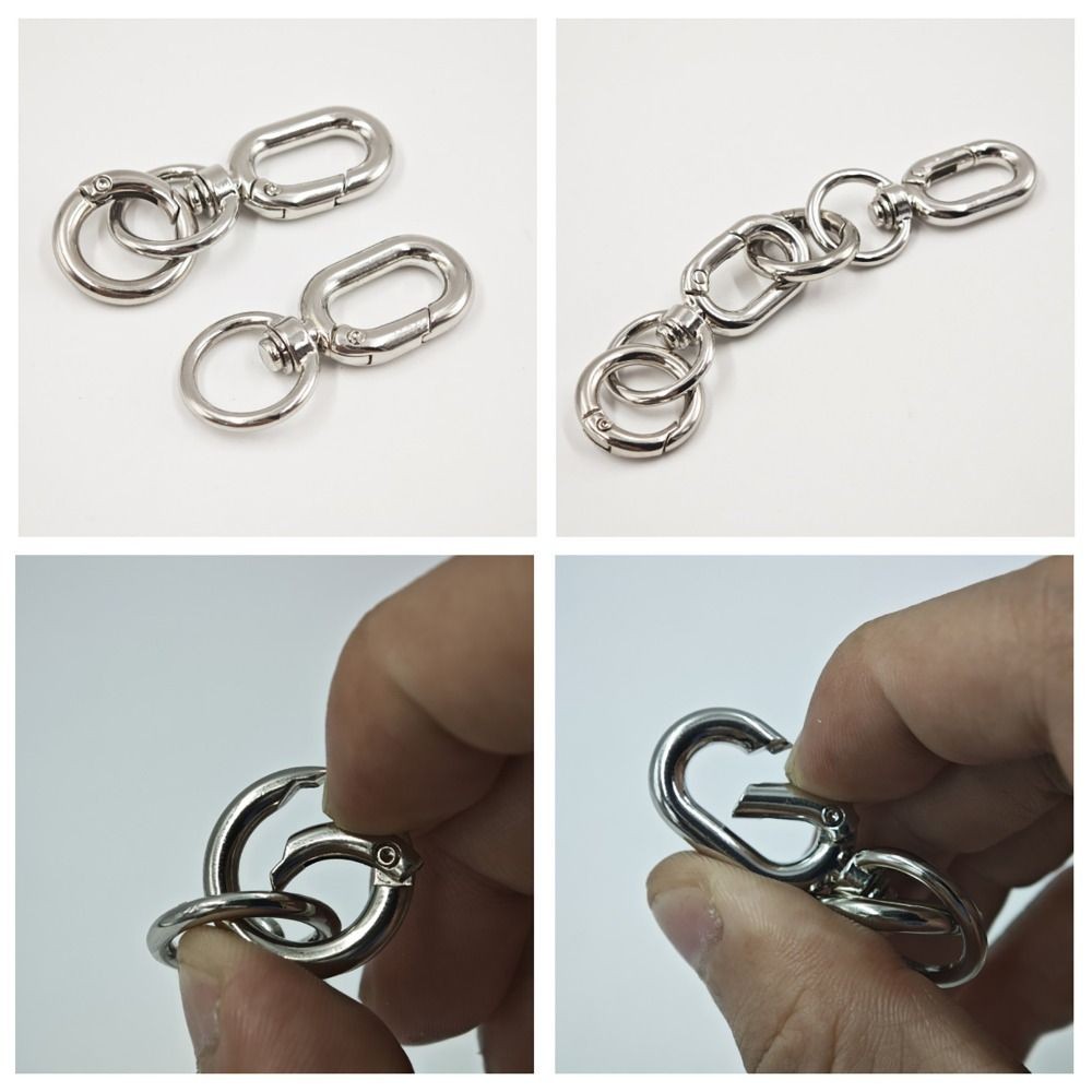 CPINCP Xoay Lò Xo Snap, DIY Keys Sang Trọng Mở Đôi Móc Khóa Xoay, Móc Kim Loại Hợp Thời Trang Móc Chìa Khóa Túi Phụ Kiện