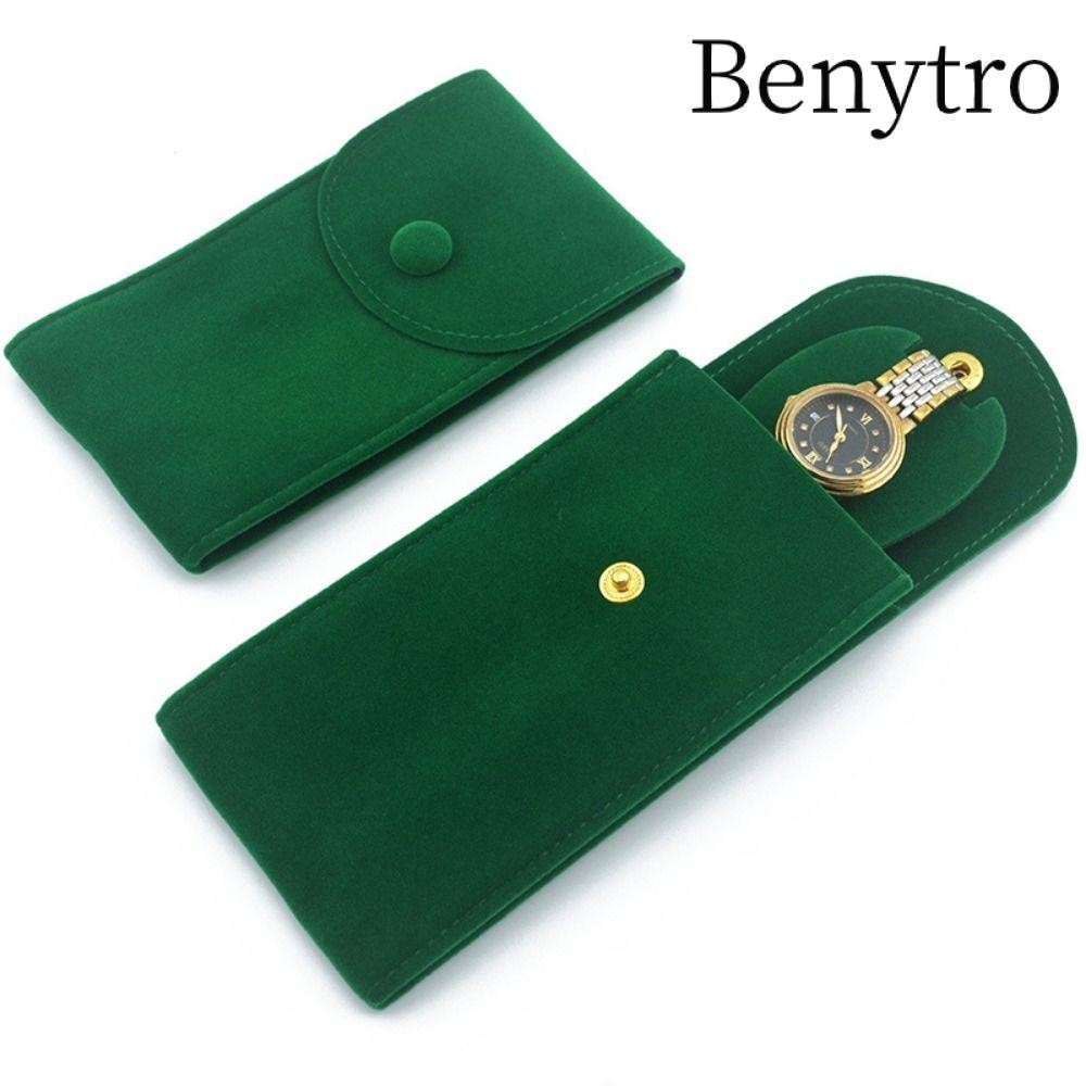 Benytro Hộp đồng hồ BENYTRO, Túi đồng hồ Flannelette di động, Bao bì quà tặng bảo vệ bụi Snap chất lượng cao dành cho nữ