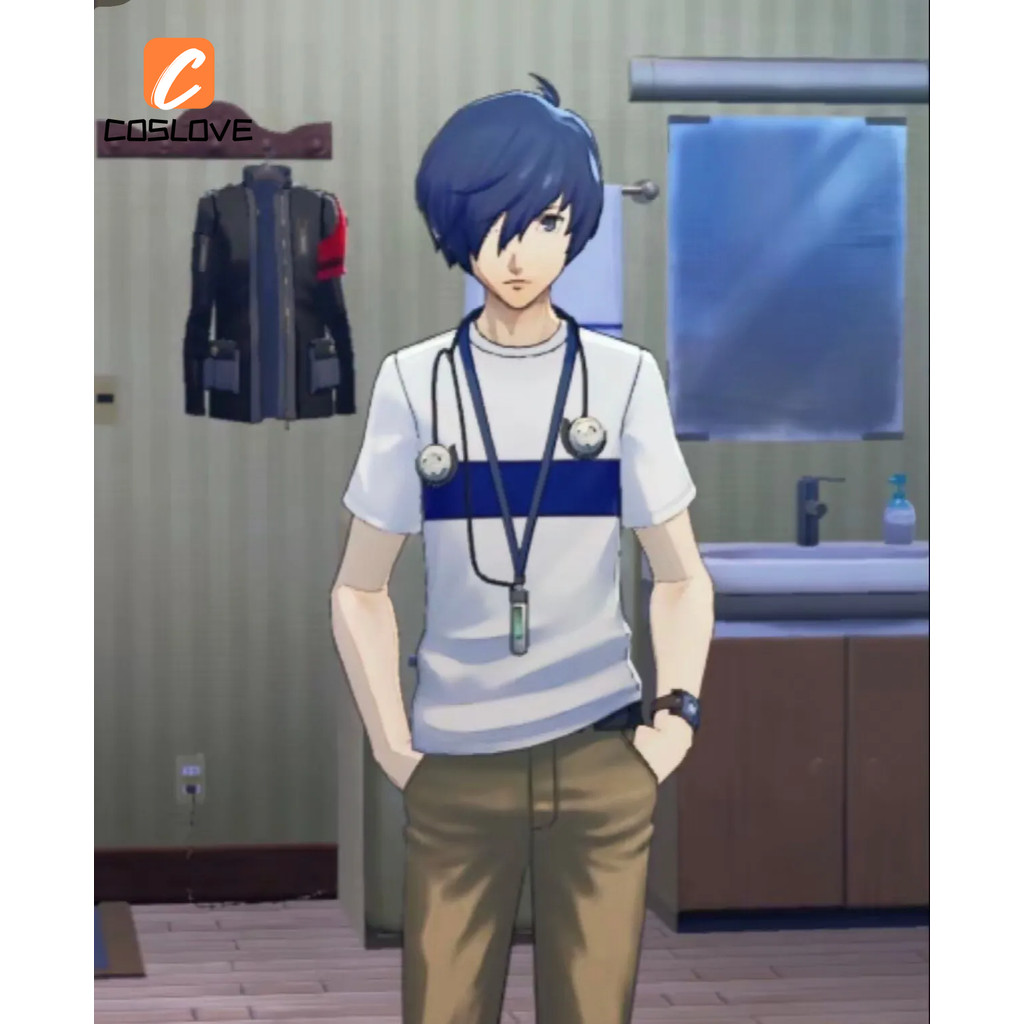 AnIME GAME Persona 3 YUKI MAKOTO Fanmade ÁO THUN COSPLAY - Quần áo Tay Ngắn Mùa Hè