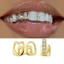 BORAGETE Hip Hop Răng Grillz, Lưới Tản Nhiệt Đồng Trái Tim Rỗng, Đôi Trái Tim Màu Vàng Sáng Bóng Răng Mũ Trang Sức Răng