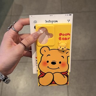 Phim Hoạt Hình Dễ Thương 3D Winnie Dâu Gấu Vuông Silicon Mềm Ốp Lưng Điện Thoại iPhone 17Promax 16Promax 16Pro 15Promax 11 12 13 14 Pro Max 15Plus Chống Sốc Nữ Điện Thoại Di Động