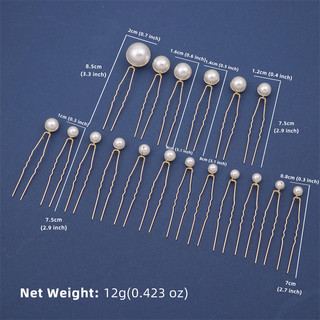 Mũ cô dâu handmade hình chữ U ngọc trai với kẹp tóc cố định