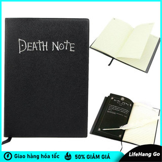 Sổ tay bìa da in họa tiết anime death note[Có hộp và tặng kèm bút lông, kẹp sách]-sổ death note/sổ da/sổ note