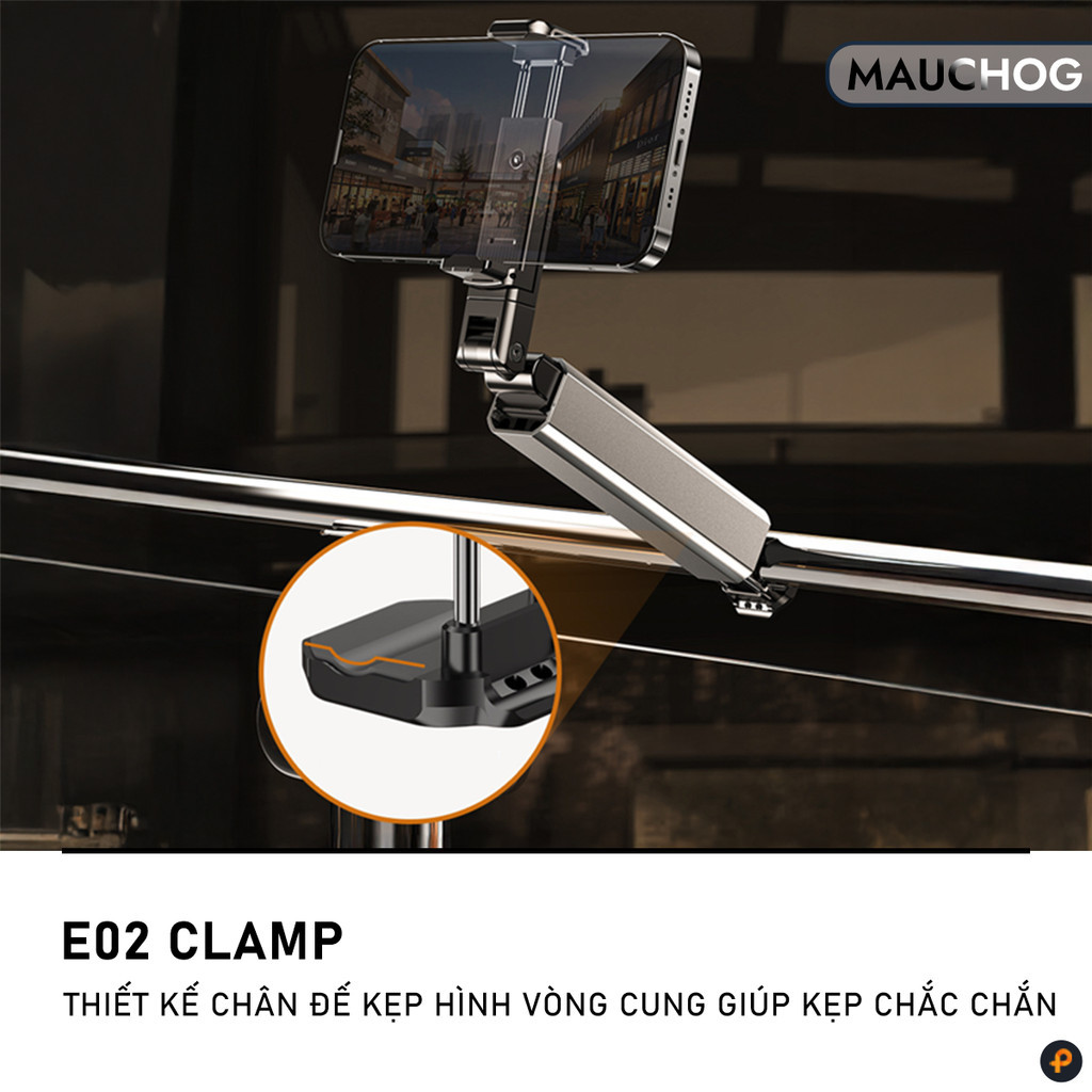Giá Đỡ Điện Thoại Hợp Kim Nhôm Cao Cấp Boneruy Có Thể Gập Lại Kẹp Đầu Giường Cạnh Bàn Vali Ô Tô