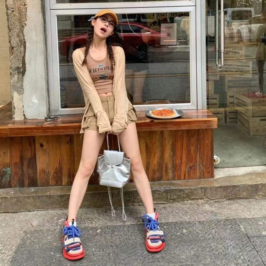 SUXI Quần short Denim màu trơn đơn giản dành cho nữ mùa hè mới 250714