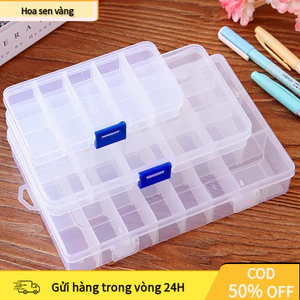 【24H】 Hộp Đựng Linh Kiện, Trang Sức Trong Suốt – 10/15/24 Ngăn Nhựa Tiện Dụng, Chống Bụi, Gọn Nhẹ