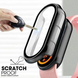 Kính Cường Lực + Vỏ Cho Xiaomi Band 10 Matte Cứng PC Ốp Lưng Bảo Vệ Màn Hình Cho Xiaomi Band 9 8 Vỏ Đồng Hồ Thông Minh Phụ Kiện