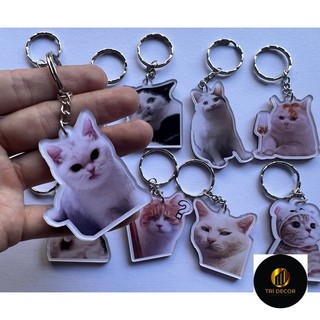 Móc khoá mica mèo meme cute đáng yêu - ĐH