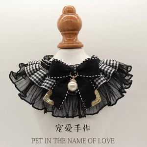 【Ready Stock】 Pet Cat Dog Rabbit Lace Collar Saliva Towel Photo Accessories New New Year Christmas Scarf Bib xzmU