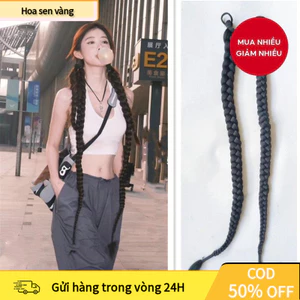 【24H】Tóc giả đuôi ngựa tết bím dài 70cm/60cm, chất tóc tổng hợp bền đẹp, dễ gắn, tạo kiểu nhanh chóng