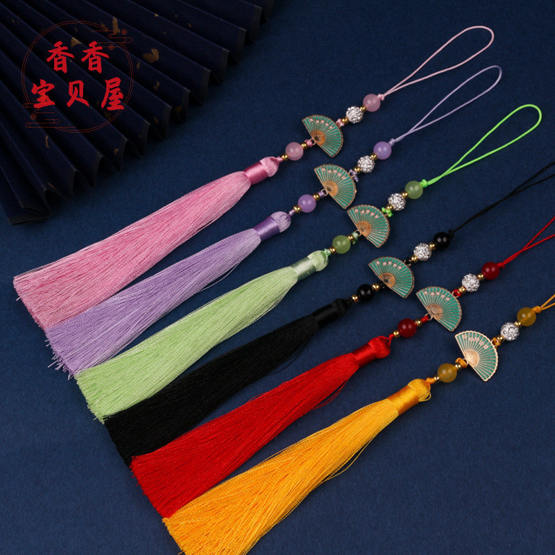 (1 cái)Tua rua cổ trang phối quạt 26cm nhiều màu, Phụ kiện trang trí cổ trang, Đạo cụ biểu diễn