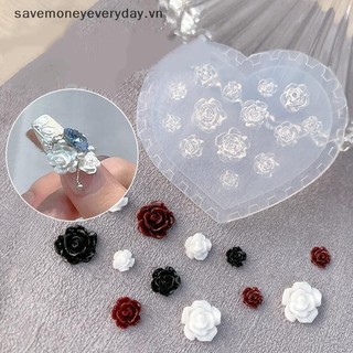[savemoneyeveryday] Cánh hoa 3D Khuôn làm móng bằng silicon Nơ trái tim DIY Nail Art Thiết kế trang trí Mẫu làm móng tay Khắc Nail Art Stencil Tools [vn]