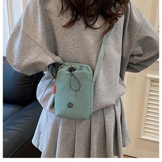 Túi đeo chéo OAKANDME, Túi đeo vai đơn phong cách thể thao bằng vải Nylon, Túi nhỏ màu trơn dây rút thời trang Unisex