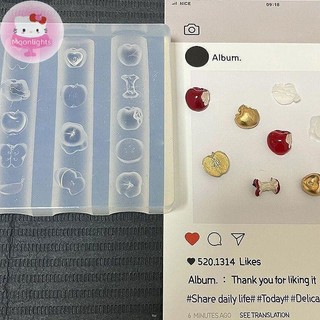 Moonlights 3D Trái Cây Khuôn Làm Móng Tay Silicon Hoa Ngọt Cánh Hoa DIY Thiết Kế Làm Móng Mẫu Khắc Móng Tay Nghệ Thuật Stencil Mềm Dập Khuôn Dụng Cụ EN