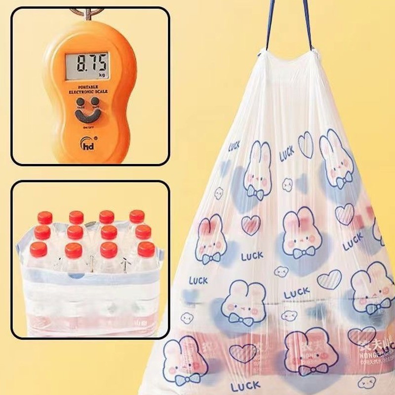 100 Miếng Túi Đựng Rác Dây Rút Dày Chống Rò Rỉ, Nhựa, Phụ Kiện Thùng Rác