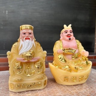 Bộ Thần Tài + Ông Địa đá nhiều màu 15cm- 25cm - phòng thờ, bàn thờ