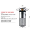 Nút chặn thoát nước bồn rửa mặt Lõi Đồng 2in1 - Có Bộ Lọc Rác Ngăn Tắc, Thoát Nước Nhanh, Lắp Đặt Dễ Dàng