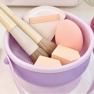 Bộ Dụng Cụ Sấy Trứng Trang Điểm - Hiện Vật Bảo Quản Bọt Biển Máy Giặt Bột Puff - TPR + PP Cọ Trang Điểm Làm Sạch Bát