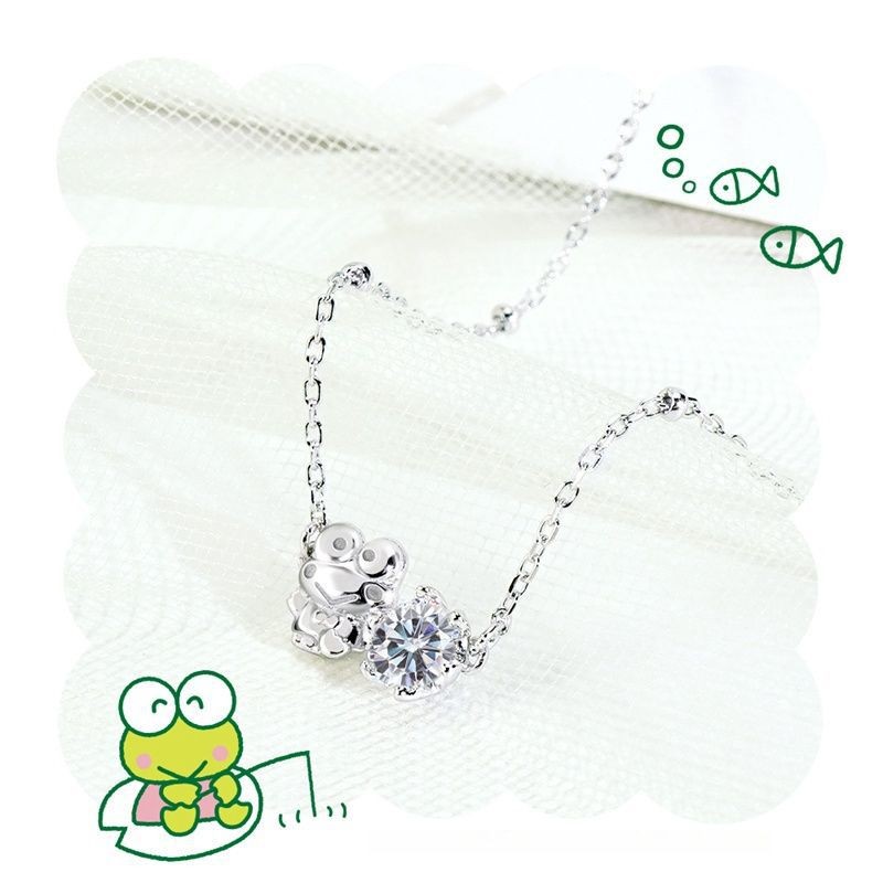 KeroKeroKeroppi Moissanite Series-Big Eyed Ếch Moissanite Vòng Cổ Kim Cương Đơn Bạn Gái Quà Tặng Sinh Nhật