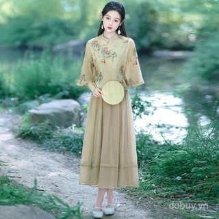 Bộ Đồ Hai Mảnh Cho Phụ Nữ, Phong Cách Phương Đông Trung Hoa, Thích Hợp Mặc Mùa Hè