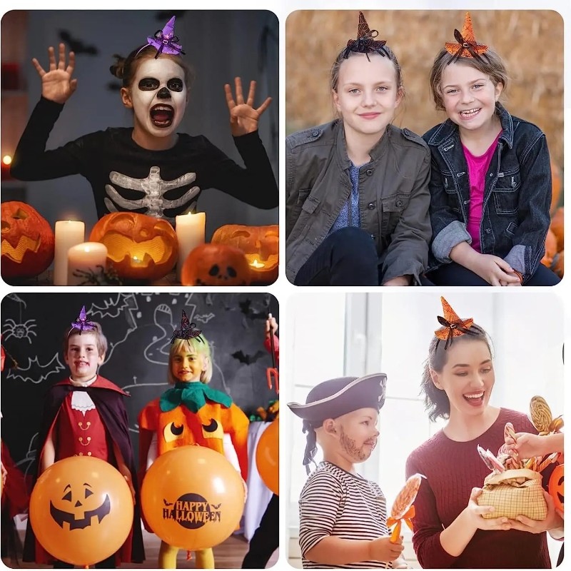 Lễ hội Halloween - Bộ phụ kiện đầu lâu, mũ bí ngô và phù thủy