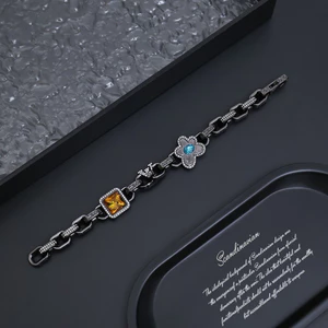 2026 Phong Cách Mới Họa Tiết Tối Kim Cương Zircon Vòng Tay Nữ Thời Trang Ánh Sáng Sang Trọng Hợp Thời Trang Trang Sức