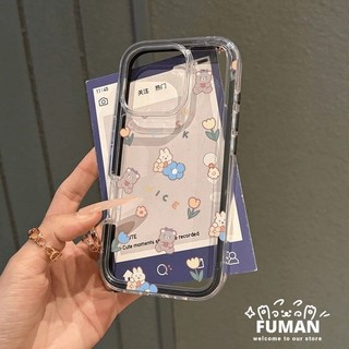Ốp Điện Thoại Hoa Thỏ Dễ Thương Cho OPPO Find X8 X8S Pro Plus X7 X6 Pro F11 5G 4G Vỏ Biên Giới Màu Trơn Gấu Hoạt Hình Chống Rơi Mềm Trong Suốt