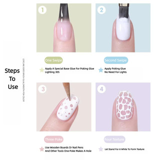 ANNIES Gel Poke Tranh Lỗ Đen Trắng, Keo Kết Cấu Không Rửa, Keo Dán Quang Trị Liệu, Nghệ Thuật Móng Tay Cho Tiệm