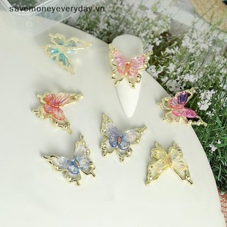 [savemoneyeveryday] 10 Chiếc Lấp Lánh Móng Tay Quyến Rũ Bướm 3d Hợp Kim Nhiều Màu Sắc Gradient Móng Tay Nghệ Thuật Trang Trí Đồ Dùng Phụ Kiện Móng Tay [vn]