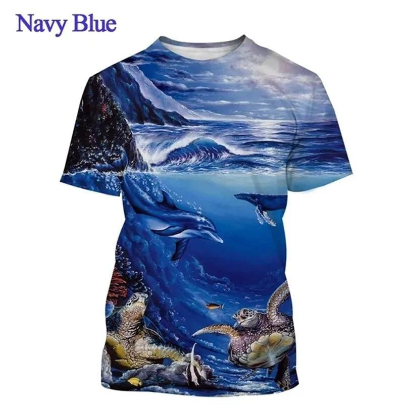 In 3D Dễ Thương Rùa Đồ Họa Áo Sơ Mi Nam Áo Tee Nam Tay Ngắn