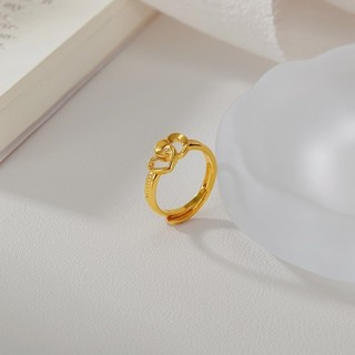 Nhẫn Retro thép không gỉ có thể điều chỉnh, màu không phai, phù hợp làm trang sức cho nữ