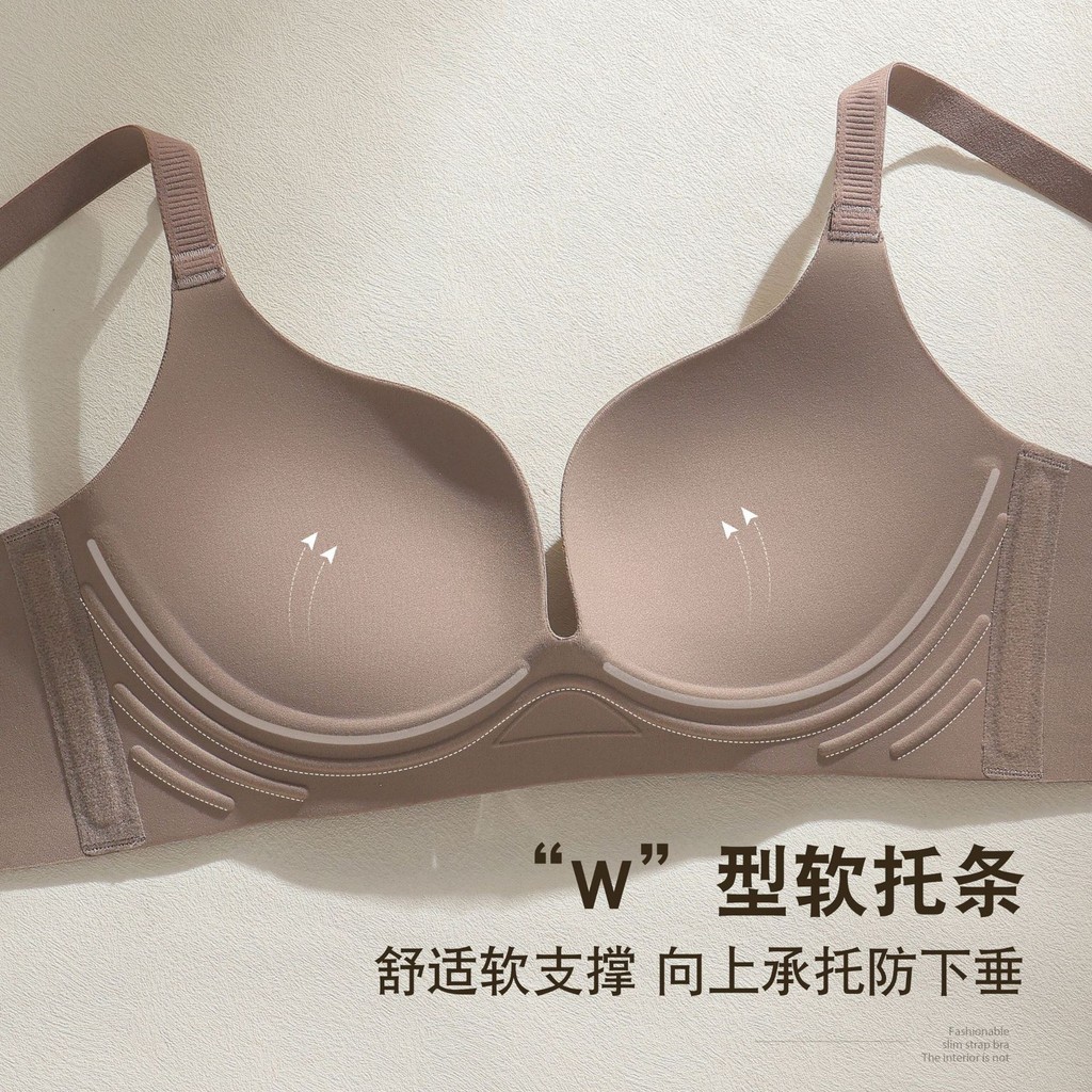 Quần Lót Liền Mạch Nữ Ngực Nhỏ Tập Hợp Không Vòng Thép Thoải Mái Thoáng Khí Áo Ngực Mỏng Phong Cách