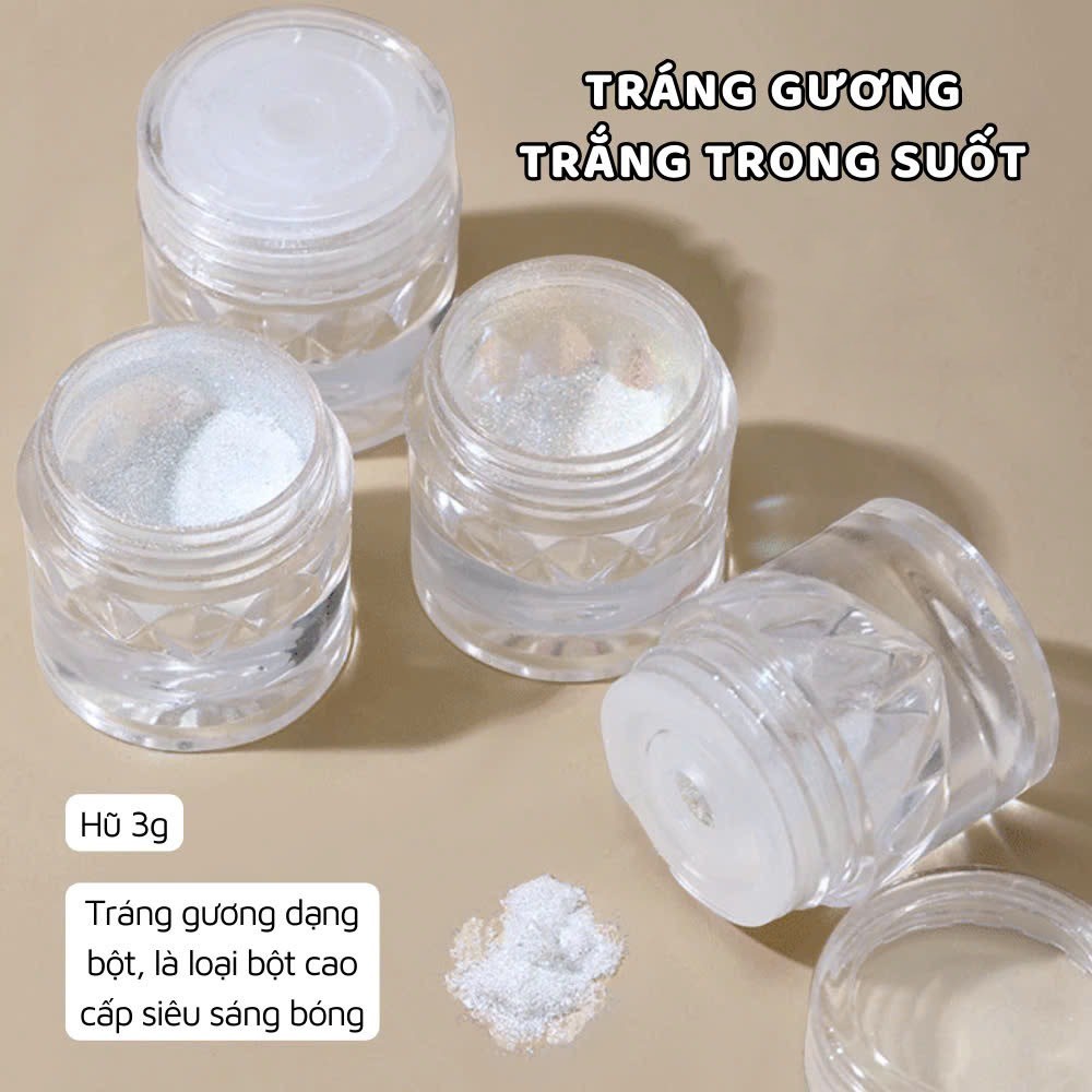 Tráng gương ngọc trai trắng trong suốt tráng gương không ánh màu cho dân chuyên dụng làm nail