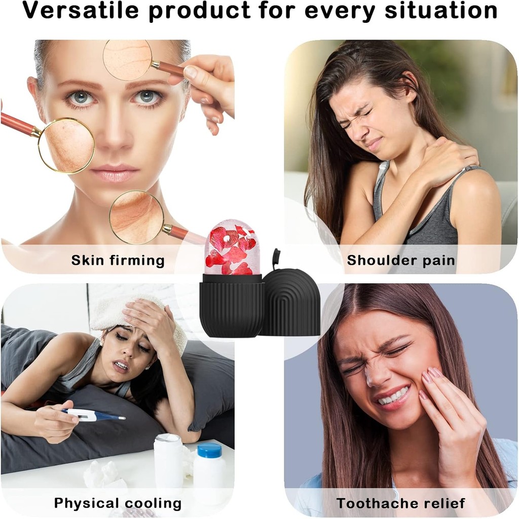 Con lăn mặt đá silicon & Bảng Gua Sha bằng thép không gỉ & Số cực mịn Bộ 5 Nhíp Mụn Đầu Đen Di Động Cho Nâng Cơ Mặt & Làm Sạch Làm Đẹp Dụng Cụ Chăm Sóc Da