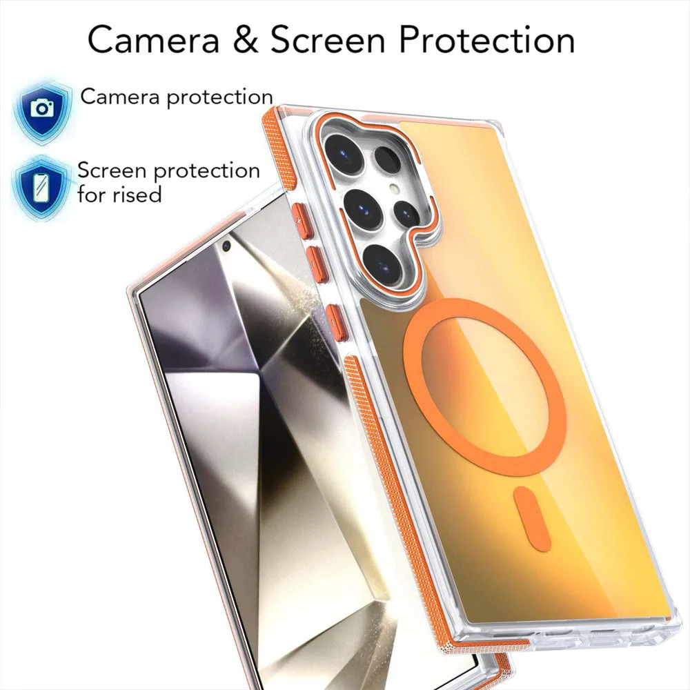 Ốp Điện Thoại Từ Tính Nhiều Màu Sắc Gradient Cho Samsung Galaxy Z Fold 7 6 S26 S25 Ultra S22 S24 Plus S23 Vỏ Chống Sốc Có Chân Đế Máy Ảnh
