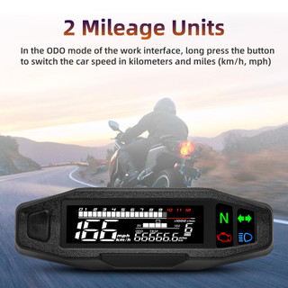 Đồng Hồ Kỹ Thuật Số Dặm Điện Áp Mini Đa Năng RPM Xe Máy Đồng Hồ Tốc Độ Cho ktm EXC 250 rusi KR200