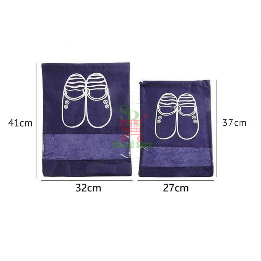 Combo 10 túi đựng giày dép Túi rút đựng giày đá bóng thể thao du lịch chống bụi bẩn