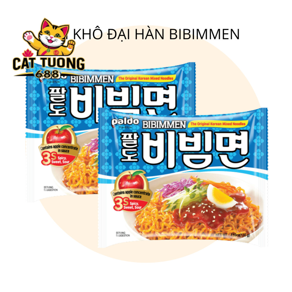THÙNG 20 GÓI MÌ KHÔ ĐẠI HÀN PALDO BIBIMMEN TRỘN CHUA NGỌT GÓI 130G ...