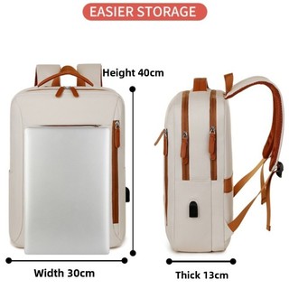 Túi đựng máy tính xách tay du lịch MEGOCE, Ba lô đựng laptop dung tích lớn 35L, thời trang chống nước 15,6 inch có cổng sạc USB Túi đựng hành lý du lịch Unisex