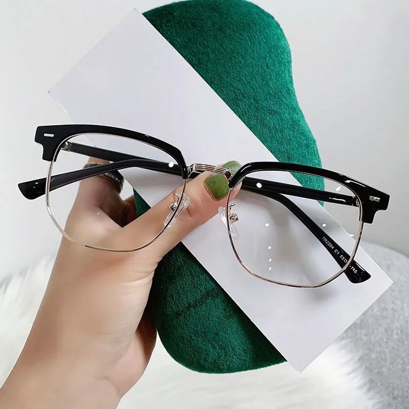 Mẫu nửa khung kính cận thị chống ánh sáng xanh HD, style cá tính dành cho giới trẻ