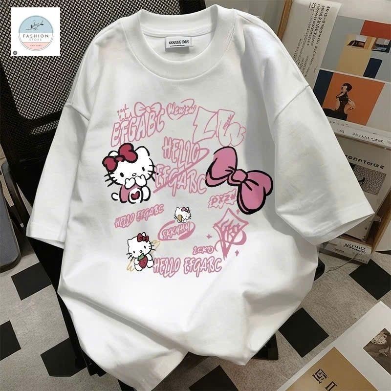 Tổng hợp các mẫu Áo Phông Form Rộng Tay Lỡ Chất Cotton Hình Mèo  KÍT TI-QUẦN ÁO 94