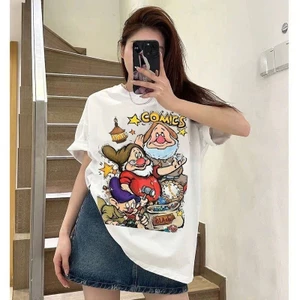 Áo phông thun cộc tay nam nữ dáng dài rộng phối hình in chất liệu cotton siêu thoáng mát dành cho mùa hè MT33 SP334