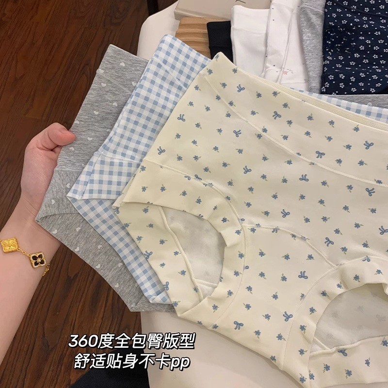 Quần Lót Bé Gái Cotton Nguyên Chất Kích Thước Lớn Cotton Kháng Khuẩn Đáy Cao Nữ Quần Đùi Nữ