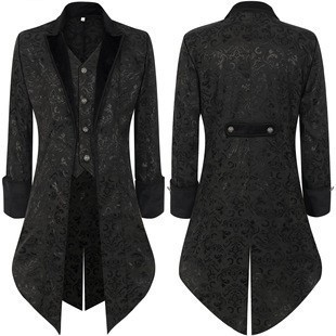 Áo Khoác Nam Steampunk Gothic Victorian Thời Trung Cổ, Phù Hợp Lễ Hội Halloween