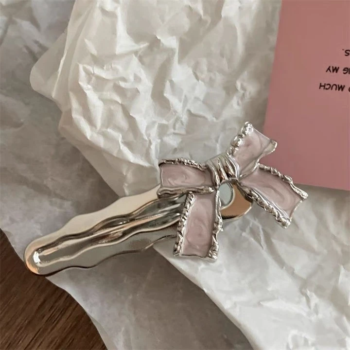 Kẹp tóc hàn quốc kẹp tóc cho bé kẹp tóc mái kẹp kẹp tóc cute kẹp mỏ vịt kẹp tóc Ngọt Ngào Mát ins Phong Cách Thoáng Mát Tóc Kim Loại Nơ Độc Đáo Thiết  – 7