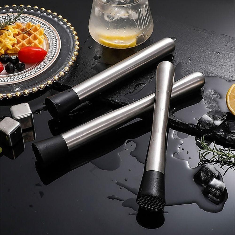 JVSUB Ice Cocktail Nghiền nát, Thanh Dụng cụ ép búa chanh bằng thép không gỉ, Cocktail bền bỉ Popsicle Mash Juice Stick Popsicle Smash Batter để uống trái cây DIY