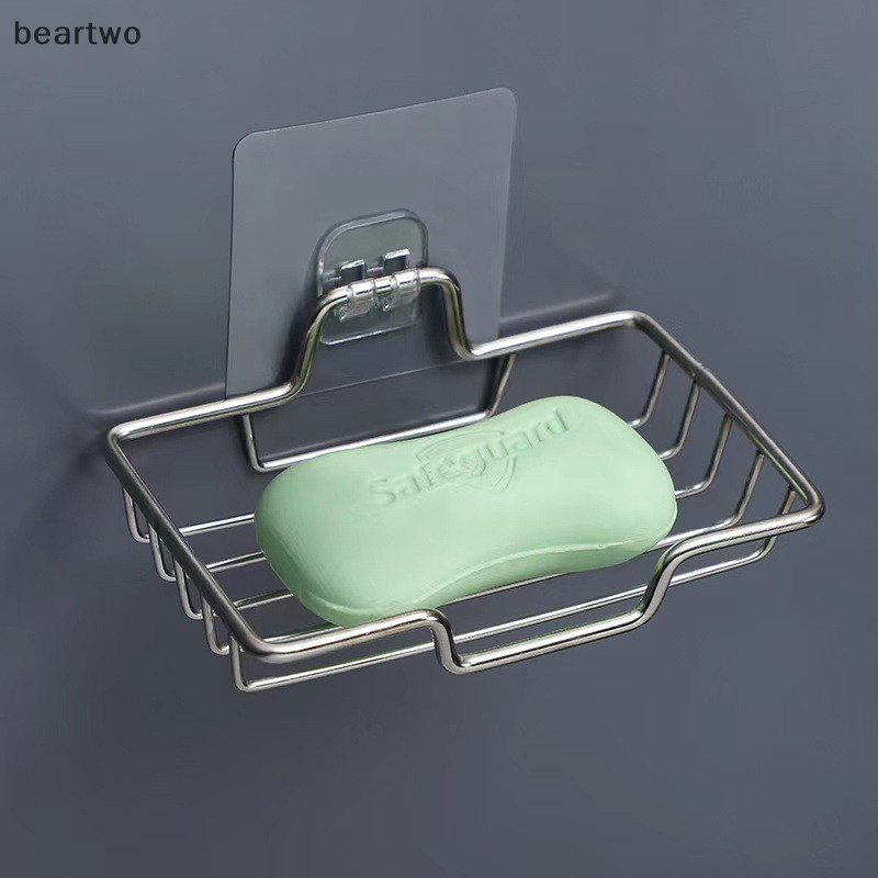 < Beartwo > Giá đựng xà phòng chất lượng cao Giá đỡ xà phòng treo tường Xà phòng bằng thép không gỉ Đĩa xốp Phụ kiện phòng tắm Đĩa xà phòng Tự dính Đẹp