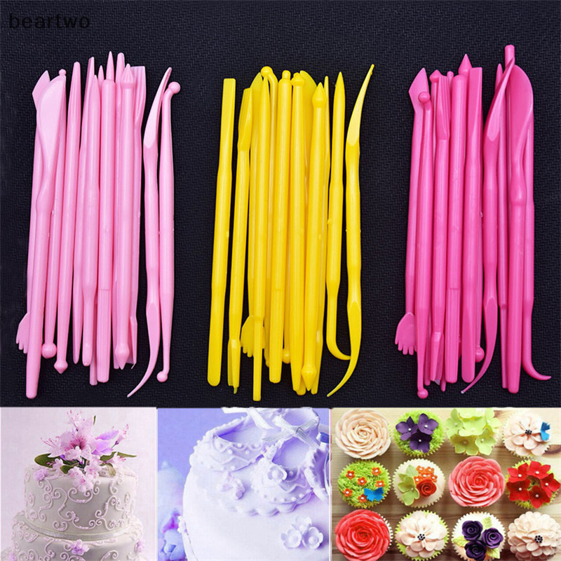 < Beartwo > Bánh Khắc 14 Bánh Kẹo Đường Hoa Điêu Khắc Nhóm Định Hình Dụng Cụ Nướng Bánh Đẹp