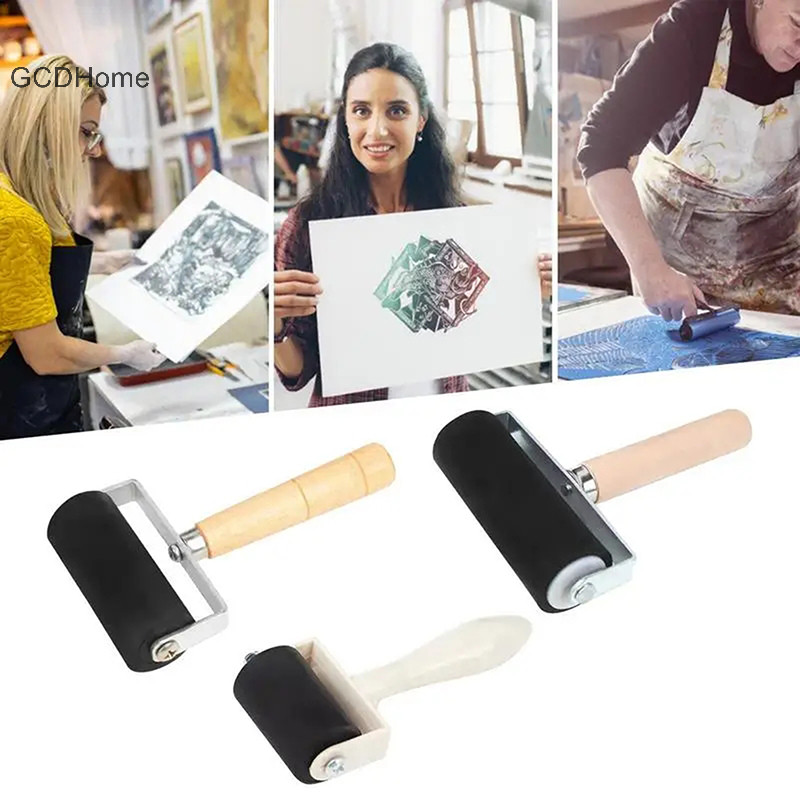 Gcdhome Con Lăn Cao Su Brayer Mực Ngủ In Con Lăn Nghệ Thuật Thủ Công Dự Án Mực Dập Dụng Cụ Sơn Con Lăn HOT